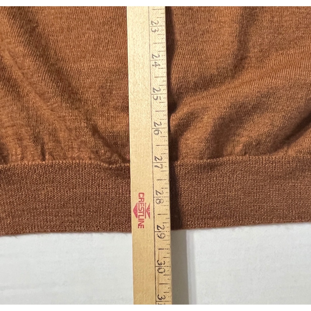 Merino Wool Crewneck Sweater Mens XXL Brown Merona Fine Italian - Picture 5 of 5